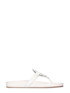 Tory Burch Miller Cloud Leather Thong Sandals In White
