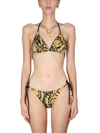 Versace Printed Bikini Top In Multicolour
