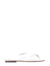 L'autre Chose Cracklet Effect Leather Sandals In White