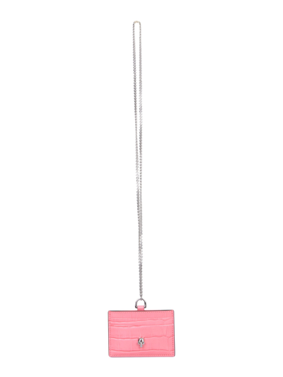 Alexander Mcqueen Card Holder With Chain In Pink