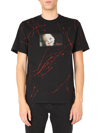 Msgm Graphic Doll Face Printed Crew Neck T-shirt In Black
