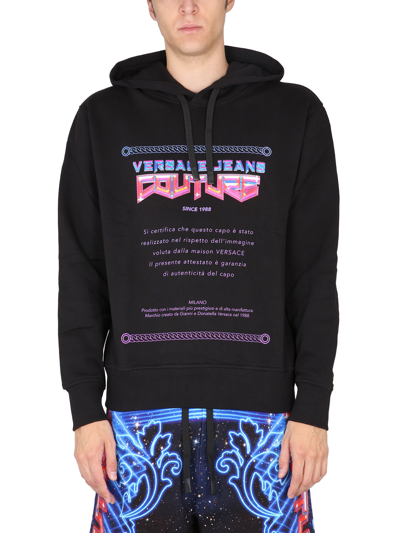 Versace Jeans Couture Versace Jeans "space Warranty" Hoodie In Black