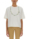 Ambush Solid Color Stoppers Crew-neck T-shirt With Removable Chain In White