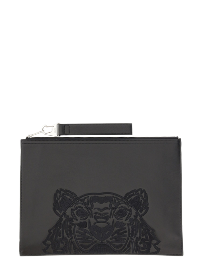 Kenzo Document Holder With Logo In Black