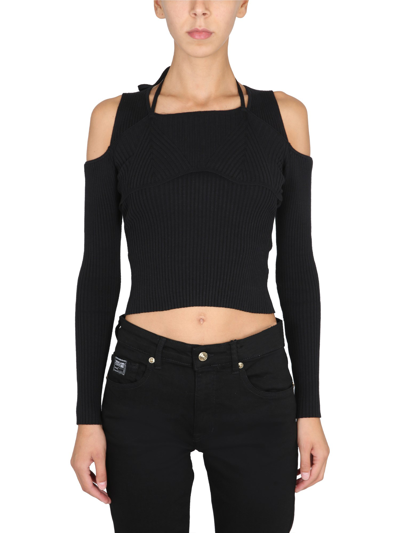 Versace Jeans Couture Shirt With Bare Shoulders In Black