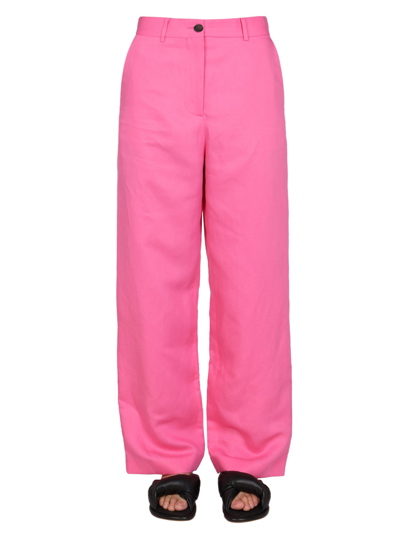 Msgm Wide Leg Pants In Fuchsia