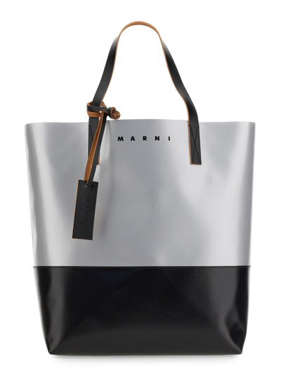 Marni Two Tone Tribeca Shopping Bag In Multicolor