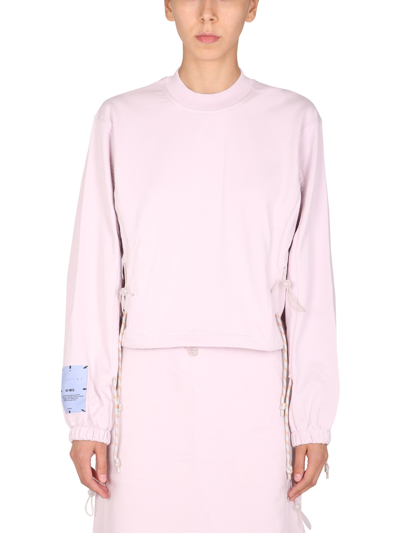 Mcq By Alexander Mcqueen Woman Lilac Round-neck Sweatshirt With Drawstring In Purple