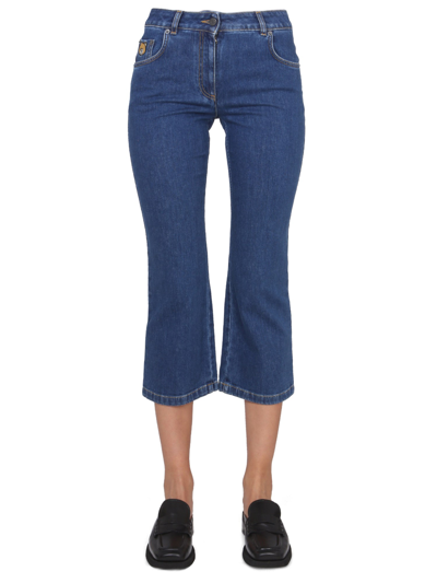 Moschino Cropped Jeans In Blue