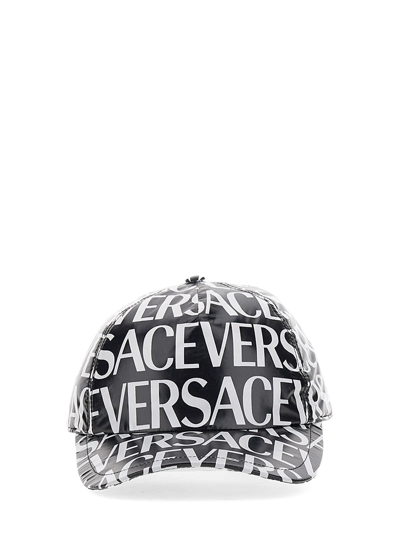 Versace Baseball Hat With Logo In Black