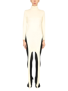 Ambush Apron Jersey Roll Neck Top In White
