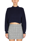 Max Mara Wool And Cashmere Crew Neck Sweater In Blue