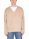 Séfr Ezra Alpaca-blend V-neck Sweater In Beige