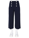 Boutique Moschino Wide Leg Trousers In Blue