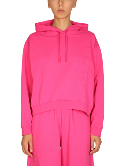 Mcq By Alexander Mcqueen Cotton Jersey Hoodie In Fuchsia