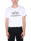 Alpha Industries Basic T-shirt White Cotton T-shirt With Front Logo Print In White