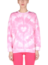 Red Valentino Tie-dye Heart Pattern Sweatshirt In Pink