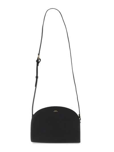 Apc Demi-lune Leather Shoulder Bag In Black