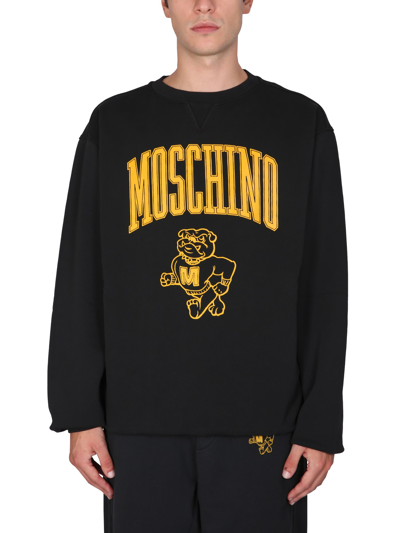 Moschino Sweatshirt With Logo Print In Black