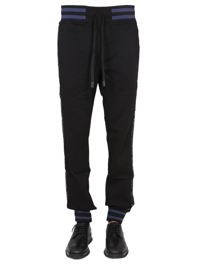 Versace Jeans Couture Jogging Trousers With Elastic In Black