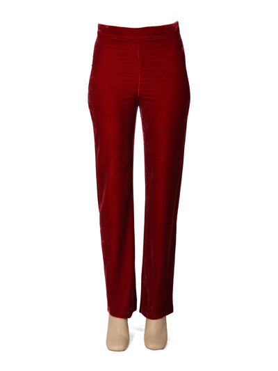 Boutique Moschino Velvet High-waisted Trousers In Red