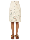 Jw Anderson Oscar Wilde Capsule White Denim Midi Skirt In White