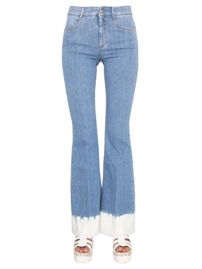 Stella Mccartney Women's Dip-dyed Stretch Mid-rise 70's Flared Jeans In Light Blue