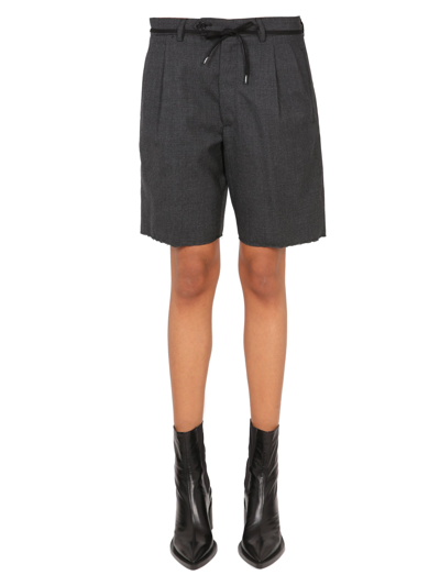 Aspesi Stretch Flannel Bermuda Shorts In Grey