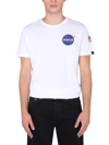 Alpha Industries Nasa Print Short-sleeve T-shirt In White