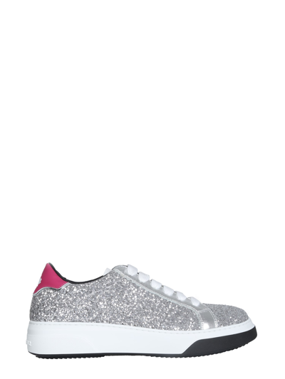 Dsquared2 Glittered Low-top Sneakers In Silver