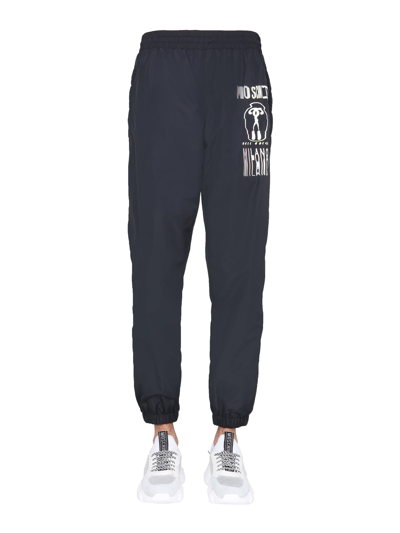 Moschino Nylon Jogging Trousers In Black