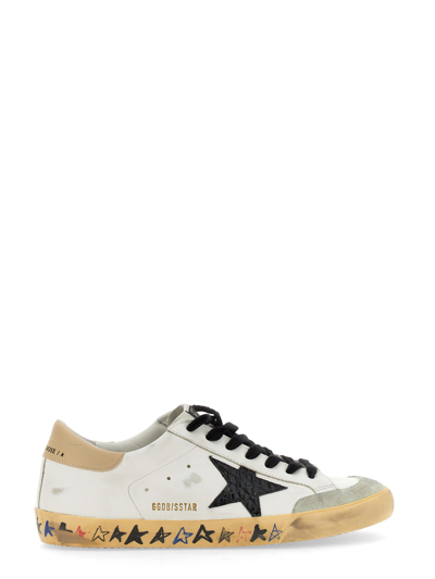 Golden Goose White & Beige Super-star Penstar Sneakers | ModeSens