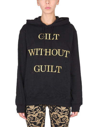 Moschino "gilt Without Guilt" Sweatshirt In Black