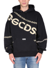 Gcds Chain-link Logo-print Hoodie In Black