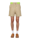 Palm Angels Side Band Bermuda Shorts In White
