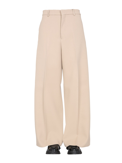 Ami Alexandre Mattiussi Ami Paris Wide Leg Trousers In Beige
