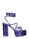 Paris Texas Malena 130 Metallic Platform Sandal In Purple