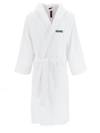 Dsquared2 Logo Hooded Bathrobe With Waist Belt In White