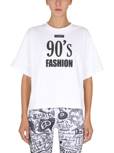 Dolce & Gabbana T-shirt Con Patch Logo In White