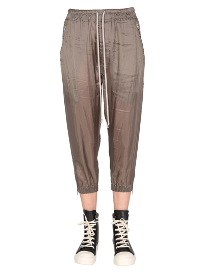 Rick Owens Cropped Jogging Trousers In Beige