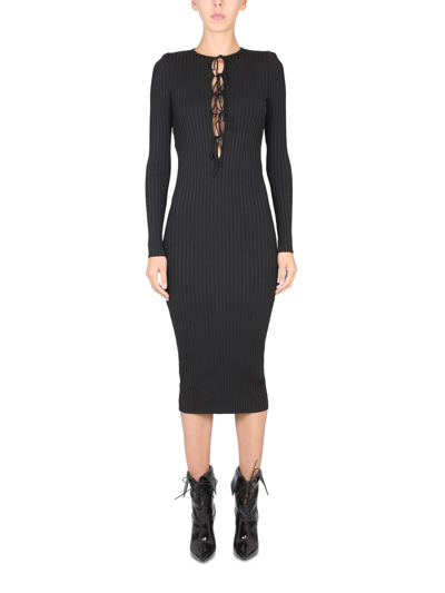 Philosophy Di Lorenzo Serafini Knitted Midi Dress In Black