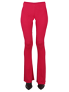 Dsquared2 Flared Ribbed Elastic Waistband Trousers In Fuchsia