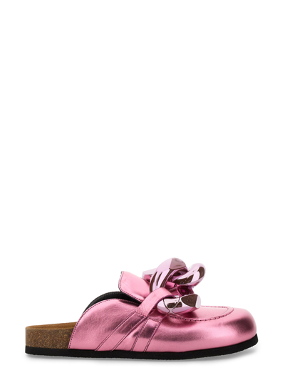 Jw Anderson Chain Leather Mule In Rosa