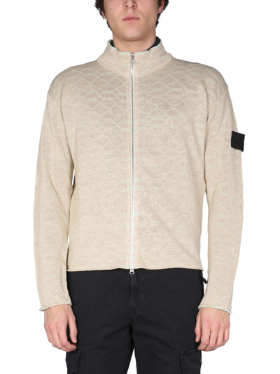 Stone Island Shadow Project Knit Jacket In Beige