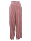 Dsquared2 High Waist Velvet Wide Leg Trousers In Pink