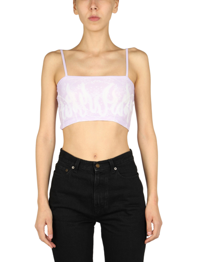Vision Of Super Pailsey Pattern Crop Top In Lilac