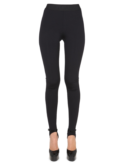 Dolce & Gabbana Technical Jersey Leggings With Branded Elastic In Black