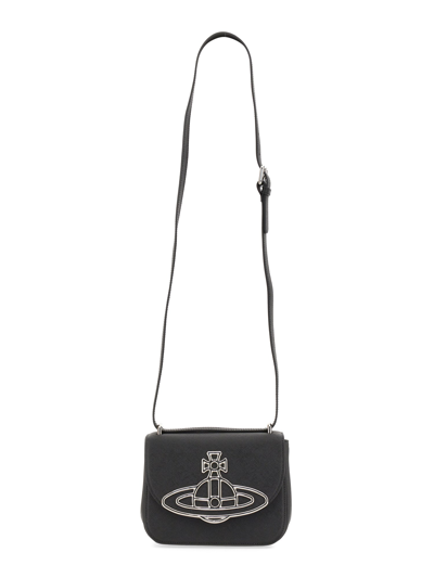 Vivienne Westwood Signature Orb-plaque Crossbody-bag In Black