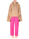 Ambush Poncho Sweatshirt With Embroidered Logo In Beige
