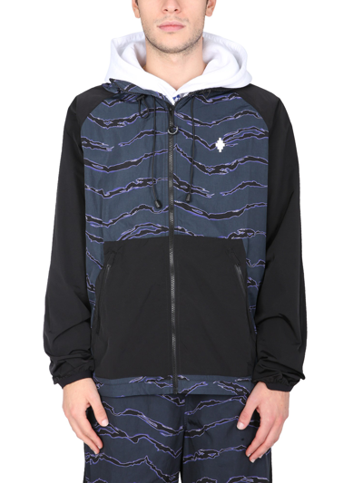 Marcelo Burlon County Of Milan Marcelo Burlon Windbreaker With Cross Print In Blue